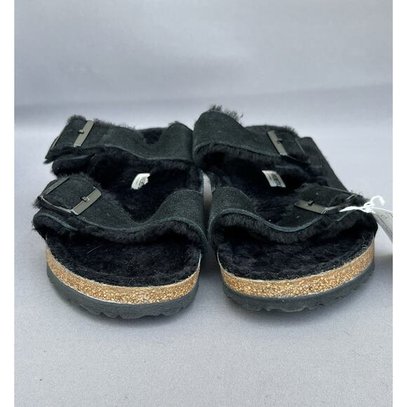 Birkenstock Arizona Shearling Suede Leather Black Sandals 11 Men\'s / 44EU NWB main image 8